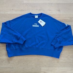 NWT Nike Women's Seattle Seahawks Embroidered Cobalt Blue Crewneck Size Large